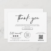 Carte de remerciements d'affaires à script moderne (Devant / Derrière)