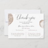 Carte de remerciements d'affaires beige et or (Devant)