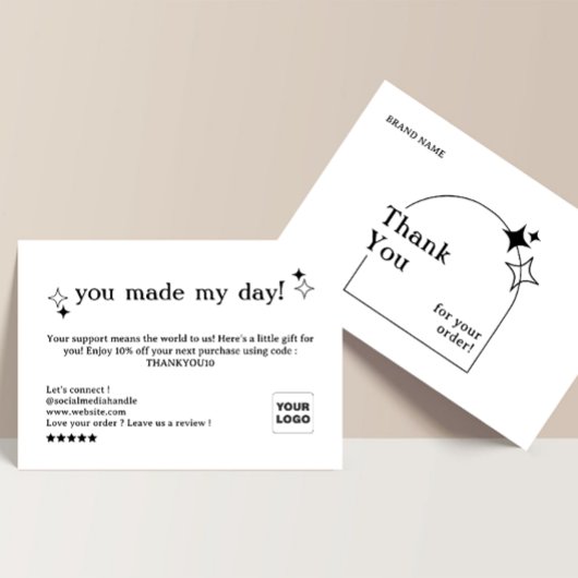 Carte de remerciements d'affaires Boho Arch