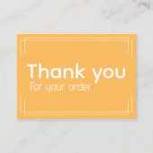 Carte de remerciements d'affaires du logo orange d (Devant)