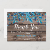 Carte de remerciements d'affaires frontalier rusti (Devant / Derrière)