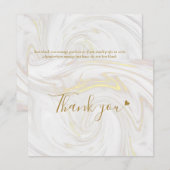 Carte de remerciements d'affaires Gold Marble Scri (Devant / Derrière)