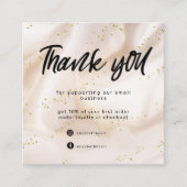 Carte de remerciements d'affaires Gold Satin Parti (Devant)