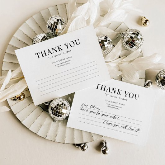 Carte de remerciements d'affaires minimal