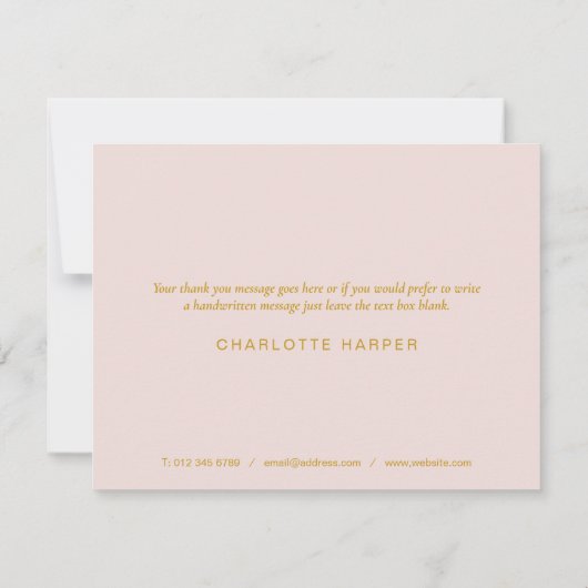 Carte de remerciements d'affaires moderne à script (Dos)
