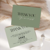 Carte de remerciements d'affaires Sage Green