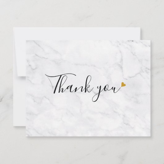 Carte de remerciements d'affaires simple en marbre (Devant)
