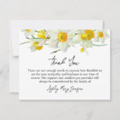 Carte De Remerciements Daffodil Funeral Thank You Card Bereavement (Devant)
