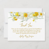 Carte De Remerciements Daffodil Funeral Thank You Card Bereavement (Devant)