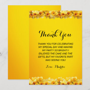 Carte De Remerciements Daffodil personnalisable Mars Fleur de naissance A