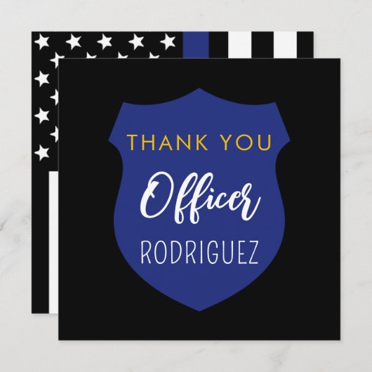 Carte de remerciements d'agent de police (Devant / Derrière)