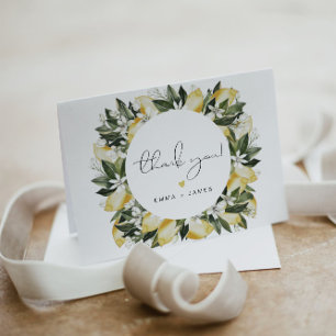 Carte De Remerciements DAHLIA Lemon Citrus Fruit Jardin d'été Floral