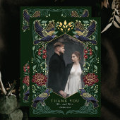 Carte De Remerciements Dahlia Snapdragon Enchantée Gothique Corbeau Maria