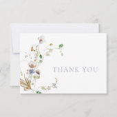 Carte De Remerciements Dainty Fleur sauvage Dusty Blue (Devant)