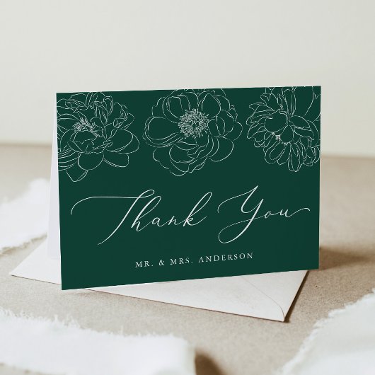 Carte De Remerciements Dainty Floral Mariage vert