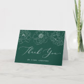 Carte De Remerciements Dainty Floral Mariage vert (Devant)