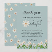 Carte De Remerciements Daisy Girl 1er fête d'anniversaire (Devant / Derrière)