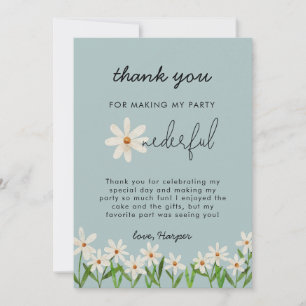 Carte De Remerciements Daisy Girl 1er fête d'anniversaire