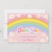 Carte De Remerciements Daisy Rainbow Retro Anniversaire (Devant)