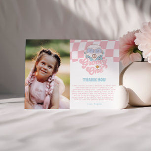 Carte De Remerciements Daisy & Retro Van Pink Super 1er anniversaire