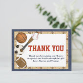 Carte de remerciements d'All Star de sports (Debout devant)