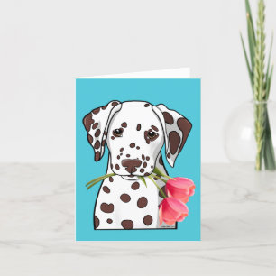 Carte De Remerciements Dalmatien avec tulipes