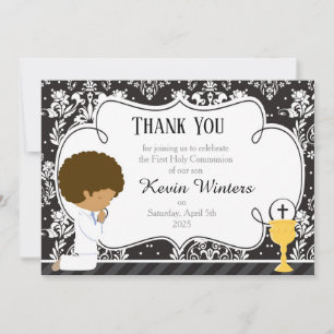 Carte De Remerciements Damas de la première communion afro-américaine