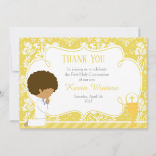Carte De Remerciements Damas de la première communion afro-américaine