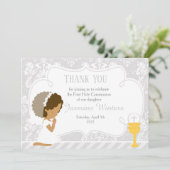 Carte De Remerciements Damas de la première communion afro-américaine (Debout devant)
