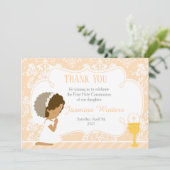 Carte De Remerciements Damas de la première communion afro-américaine (Debout devant)