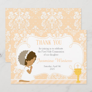 Carte De Remerciements Damas de la première communion afro-américaine