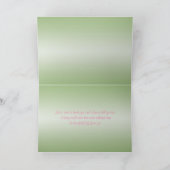 Carte de remerciements Damas rose et vert avec pho (Intérieur)