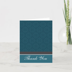 Carte de remerciements Damas Turquoise Vintage ten