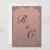 Carte De Remerciements Damask Elegance Rose Mariage or (Dos)