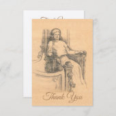 Carte De Remerciements Dame (Devant / Derrière)