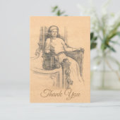 Carte De Remerciements Dame (Debout devant)