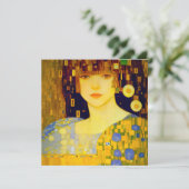 Carte De Remerciements Dame dorée de l'ART NOUVEAU (Debout devant)