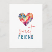 Carte de remerciements d'ami doux avec coeur (Devant)