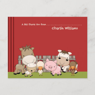 Carte de remerciements d'amis de basse-cour de