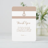 Carte de remerciements d'Ancre rayée Brown et blan (Debout devant)