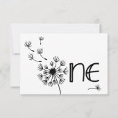 Carte De Remerciements Dandelion premier anniversaire (Dos)