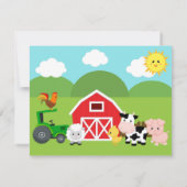 Carte de remerciements d'animaux de ferme (Dos)