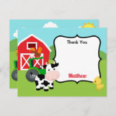 Carte de remerciements d'animaux de ferme (Devant / Derrière)