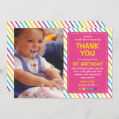 Carte de remerciements d'anniversaire (Devant / Derrière)