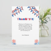 Carte de remerciements d'anniversaire 4 juillet mi (Debout devant)