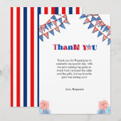 Carte de remerciements d'anniversaire 4 juillet mi (Devant / Derrière)