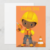 Carte de remerciements d'anniversaire Casquette du (Devant / Derrière)