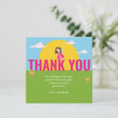 Carte de remerciements d'anniversaire coloré pour  (Debout devant)