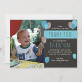 Carte de remerciements d'anniversaire de ballon de (Devant)