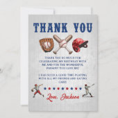 Carte de remerciements d'anniversaire de baseball  (Devant)